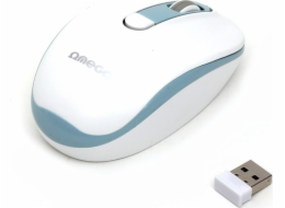 OMEGA MOUSE WIRELESS1000/1200/1600 DPI WHITE-BLUE