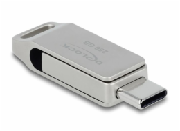 Delock Flash disk USB 5 Gbps, USB-C™ + Typ-A, 256 GB - kovový kryt