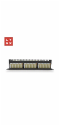 LYNX 19" patch panel  24-port, STP Cat6, 50µ, stíněný, černý