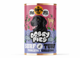 DOBRY PIES Surf & Turf Tuna and veal - vlhké krmivo pro psy - 400g