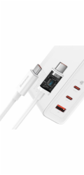 Baseus GaN5 Pro rychlonabíjecí adaptér 2x USB-C + USB-A 140W bílá