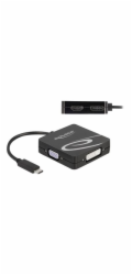 DeLOCK USB adaptér, zástrčka USB-C > zásuvka VGA + HDMI + DVI + DisplayPort