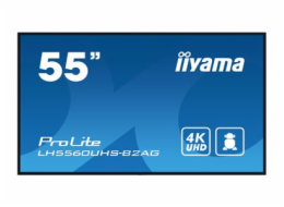 iiyama ProLite LH5560UHS-B2AG - 55" Trída úhloprícky (54.6" zobrazitelný) displej LCD s LED podsvícením - digital signage - s vestavený prehrávac médií SoC - 4K UHD (2160p) 3840 x 2160 - cerný rám s m