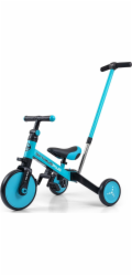 Dětská tříkolka 4v1 Milly Mally Optimus Plus s vodící tyčí blue