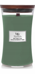 Svíčka oválná váza WoodWick, Mátové listy a dub, 609.5 g