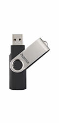 HAMA Rotate, USB Kľúč, 64GB, strieborný/čierny