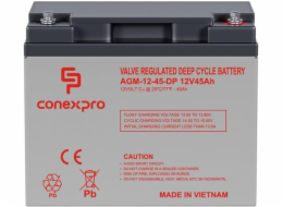 Baterie Conexpro AGM-12-45-DP VRLA AGM 12V/45Ah, M6, Deep cycle, živ. 10 let 