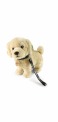 Rappa Plyšový pes zlatý retrívr stojící s vodítkem 25 cm ECO-FRIENDLY