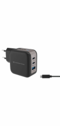 Conceptronická nabíječka CONCEPTRONIC Ladegerät 3Port 67W, 2xUSB-C, 1xUSB-A 1,5m sw