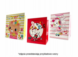 JU-PITER Ozdobná dárková taška 4wz 26x32x25cm JP 4645A široké dno mix cena za 1 ks