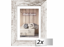 2x1 ZEP Nelson 6 weiß/br.  13x18 Holz Bilderrahmen         V21576