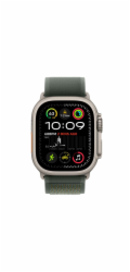 Apple Watch 49mm Green Trail Loop - S/M - Natural Titanium Finish