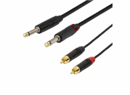 SSQ RCAJM5 - Kabel 2x RCA - 2x Jack Mono 6,3 mm 3 m Černá