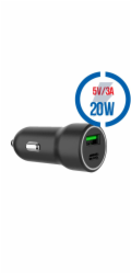 GEMBIRD Car Charger, Nabíjačka USB/USB-C, 20W