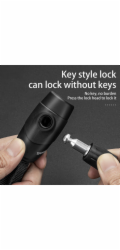 Rockbros Černý cyklistický zámek na číselný kód a klíč, 0,95 m