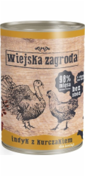 WIEJSKA ZAGRODA Kittens Krůtí s kuřecím masem - mokré krmivo pro kočky - 400g