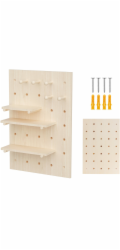 Dřevěný organizér na tabuli Maclean, barva světlého dřeva, 40x60 cm, max. 20 kg, MC-130 WD