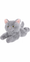 Madej Plyšová hračka ležící kočka 55 cm šedá