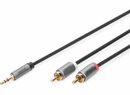 Digitus Kabel audio adaptéru MiniJack/Cinch Stereo Type 3,5mm/2xRCA M/M nylon 1m