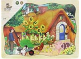BABU - Dřevěné puzzle chaloupka - 24 dílků