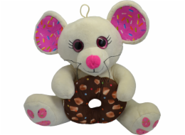 Myš s donutem bílá 30 cm