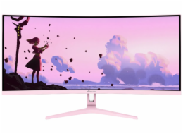 AROZZI NOVA herní monitor 34" 34T2K165 Pink/ LED/ 3440x1440/ 165Hz/ VA/ 4000:1/ 1ms/ 2xHDMI/ 2xDP/ růžový