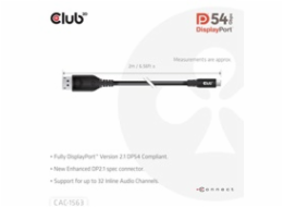 Club3D Kabel USB-C na DisplayPort 2.1 DP54 Bi-Directional, 8K120Hz, 4K480Hz, 2m