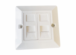 Neosazená zásuvka na omítku pro 2 keystone protiprachová