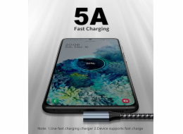 PremiumCord USB-C 2x zahnutý kabel, 1m