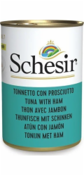 SCHESIR Tuňák se šunkou ve vývaru - mokré krmivo pro kočky - 140g