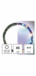 LED vánoční nano řetěz zelený, 4 m, venkovní i vnitřní, multicolor, časovač