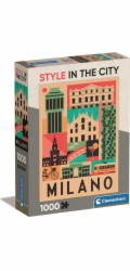 Clementoni - Puzzle 1000 Style in the city Milano Compact box