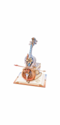 RoboTime 3D dřevěná skládačka hrací skříňky Kouzelné violoncello barevné (mechanický pohon)