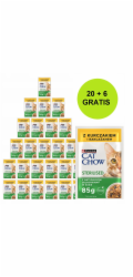 PURINA NESTLE PURINA Cat Chow Sterilised with chicken and eggplant in sauce - mokré krmivo pro kočky - 26x85g (20 + 6 GRATIS)