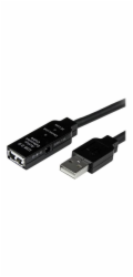StarTech 5m USB 2.0 Active Extension Cable M/F - 5 meter USB A Male to USB A Female USB 2.0 Repeater / Extender Cable - Black - 15ft (USB2AAEXT5M) - Prodlužovací šňůra USB - USB (F) do USB (M) - USB 2