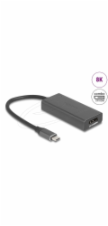 Delock - Kabel adaptéru - HDMI / DisplayPort combo se zdírkami (female) do USB-C s piny (male) - 15 cm - šedá - podpora 8K120Hz (7680 x 4320), podpora HDR