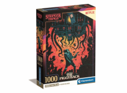 Clementoni - Puzzle 1000 Stranger Things Compact The Piggyback