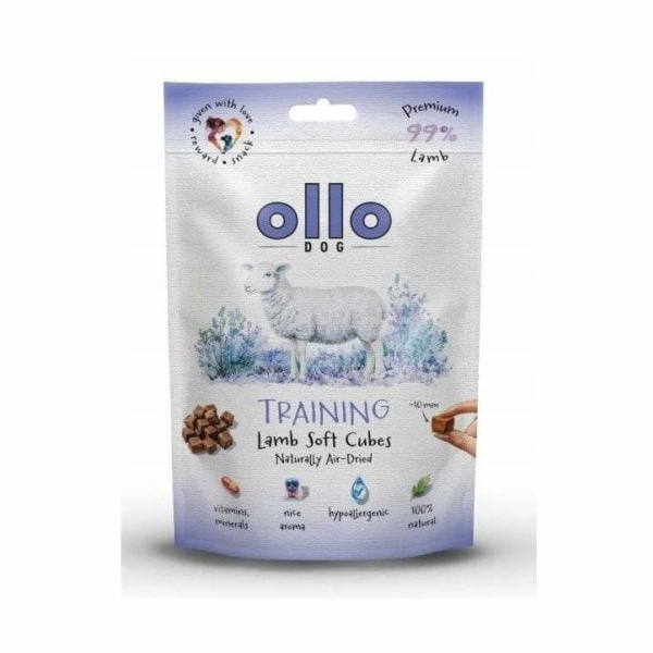 OLLO Air Dried Training Lamb Cubes - pamlsek pro psa - 80g