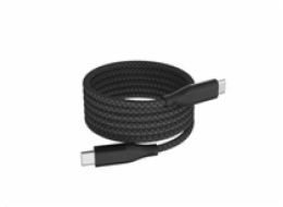 WG - Datový kabel Type-C to Type-C / 1m / 3A / 60W / Magnetický samonavíjecí / nylon braided / black