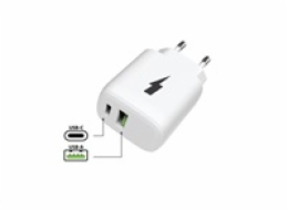 WG - Síťová nabíječka 2x USB, 1x USB-C PD PPS 3.0 30W + 1x USB-A QC4 18W, white