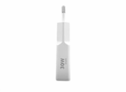 WG - Síťová nabíječka GaN 2x USB, 1x USB-C 30W + 1x USB-A 18W, white, Ultra Slim
