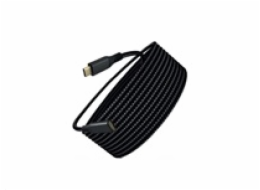 WG - Prodlužovací kabel USB-C (male) na USB-C (female), 2 metry, nylonový oplet, černá