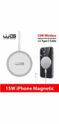 WG - Bezdrátová nabíječka FAST MAGNET 15W, kulatá, bílá