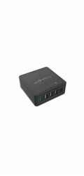WG - Síťová nabíječka 5x USB 60W, 1x USB-A QC 3.0 + 3x USB-A Smart IC + 1x USB-C PD, černá