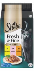 SHEBA Fresh Fine in gravy Chicken, salmon, tuna - mokré krmivo pro kočky - 6x50g