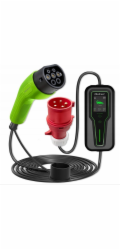 Qoltec Mobilní nabíječka pro elektromobil EV s regulací 2v1 Type2 | 11kW | 3 fáze | CEE 5PIN | LCD | Přenosný | Wallbox | 5m