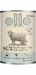 OLLO Puppy Umami Hovězí a Zelené Dršťky s Kachními Játry - mokré krmivo pro psy - 400g
