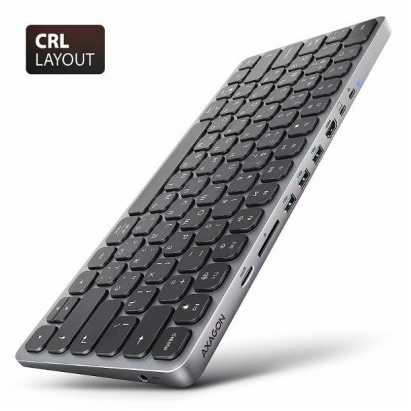 AXAGON Klávesnice HMC-KB-C 5Gbps s 9v1 multiportovým rozb...