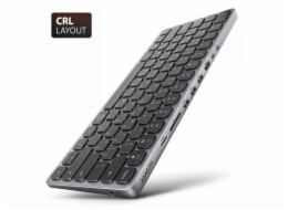 AXAGON Klávesnice HMC-KB-C 5Gbps s 9v1 multiportovým rozbočovačem, SD/microSD, 3x USB-A, HDMI 4K/60Hz, PD 100W, zvuk, cyrilice, 60cm kabel USB-C