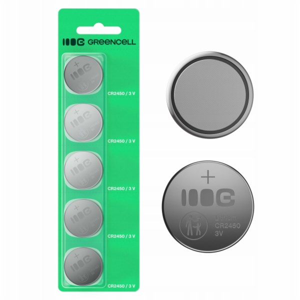Green Cell 5x knoflíkové baterie CR2450